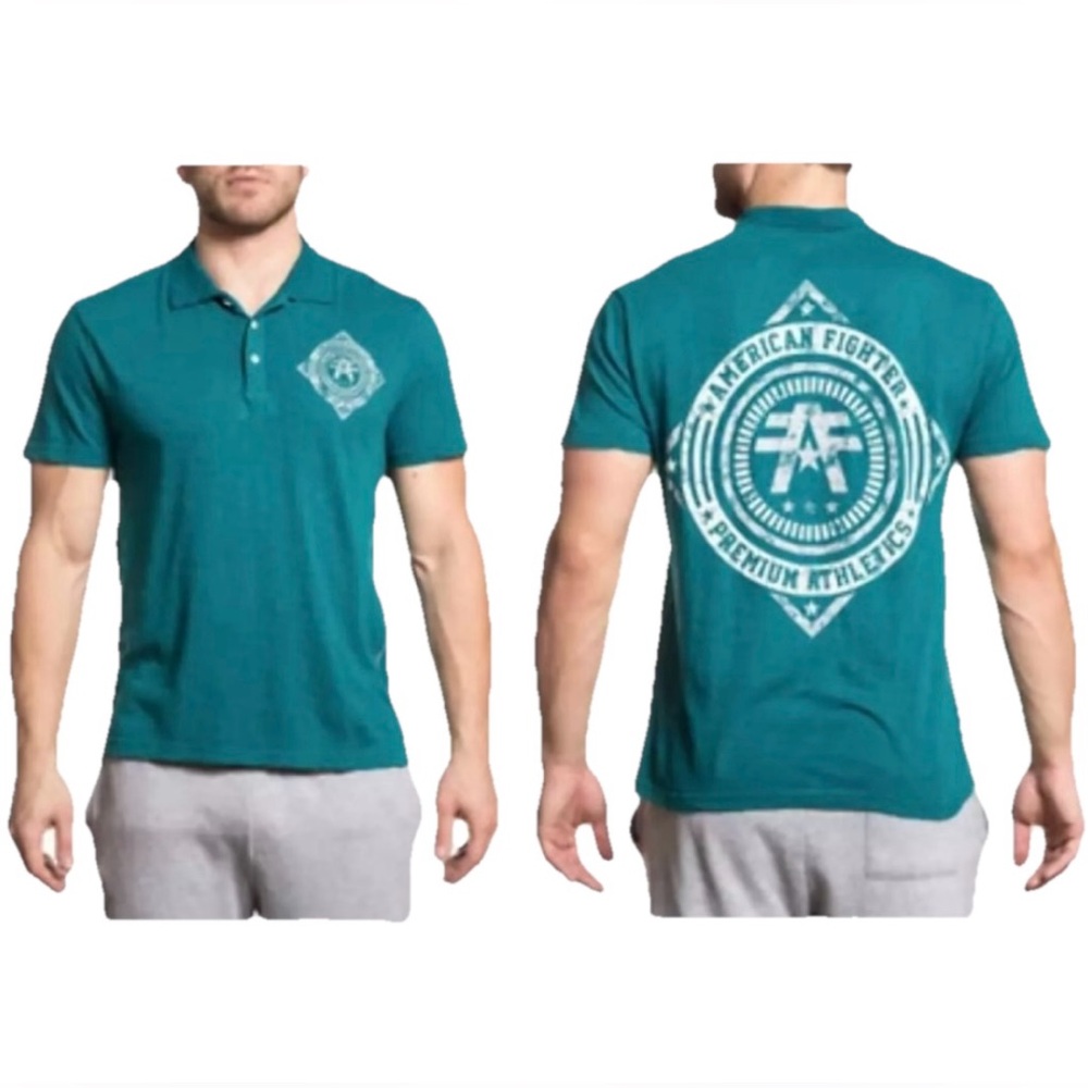 American Fighter x Affliction Abilene Men’s Polo Shirt Teal Blue Size XL